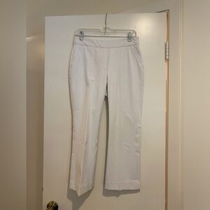 Spanx cropped flare white stretch pants size petite small
